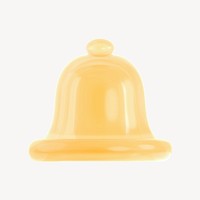 Bell, notification 3D icon sticker psd