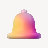 Bell, notification 3D icon sticker psd