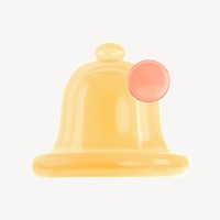 Bell, notification 3D icon sticker psd