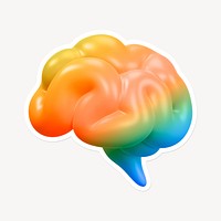 Human brain icon sticker