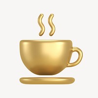 Coffee mug, cafe 3D icon sticker psd