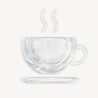Coffee mug, cafe 3D icon sticker psd