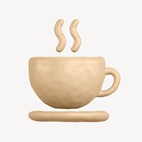 Coffee mug, cafe 3D icon sticker psd