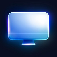 Computer screen 3D icon sticker psd