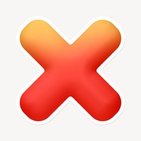 X mark icon sticker
