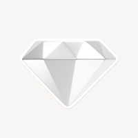 Diamond icon sticker with white border