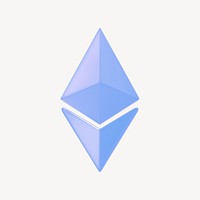 Ethereum blockchain 3D icon sticker psd