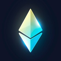 Ethereum blockchain 3D icon sticker psd