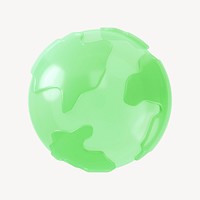 Globe, environment 3D icon sticker psd