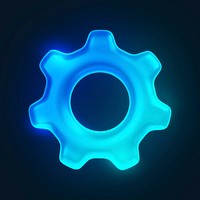 Cog, setting 3D icon sticker psd