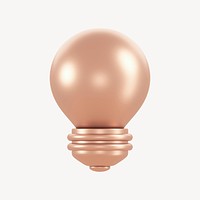 Light bulb 3D icon sticker psd