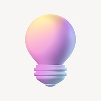 Light bulb 3D icon sticker psd