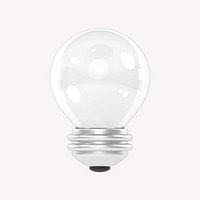 Light bulb 3D icon sticker psd