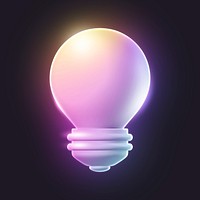 Light bulb 3D icon sticker psd