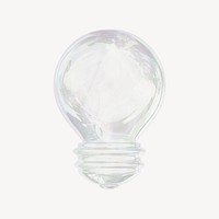 Light bulb 3D icon sticker psd