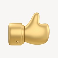 Thumbs up 3D icon sticker psd