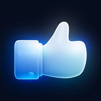 Thumbs up 3D icon sticker psd