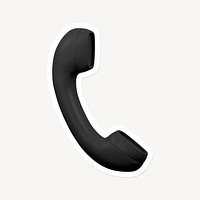 Telephone, contact icon sticker with white border
