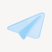 Paper plane, message 3D icon sticker psd