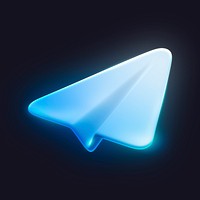 Paper plane, direct message icon, 3D rendering illustration