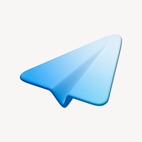 Paper plane, message 3D icon sticker psd