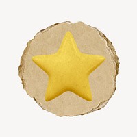 Star, favorite icon, ripped paper badge