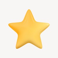 Star, favorite 3D icon sticker psd