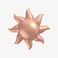 Sun, weather 3D icon sticker psd