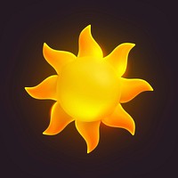 Sun, weather 3D icon sticker psd