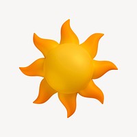 Sun, weather 3D icon sticker psd