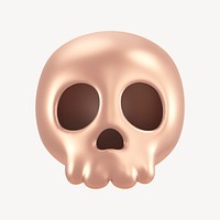 Human skull 3D icon sticker psd