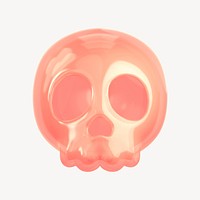 Human skull 3D icon sticker psd