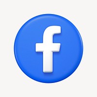 Facebook icon for social media in 3D design psd. 25 MAY 2022 - BANGKOK, THAILAND