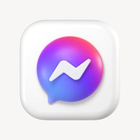 Messenger icon for social media in 3D design psd. 25 MAY 2022 - BANGKOK, THAILAND