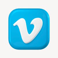 Vimeo icon for social media in 3D design psd. 25 MAY 2022 - BANGKOK, THAILAND