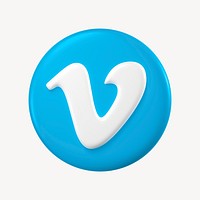 Vimeo icon for social media in 3D design psd. 25 MAY 2022 - BANGKOK, THAILAND