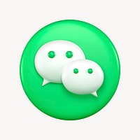 WeChat icon for social media in 3D design psd. 25 MAY 2022 - BANGKOK, THAILAND