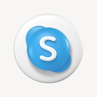 Skype icon for social media in 3D design. 25 MAY 2022 - BANGKOK, THAILAND