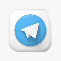 Telegram icon for social media in 3D design psd. 25 MAY 2022 - BANGKOK, THAILAND