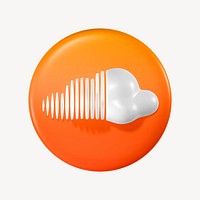 Soundcloud icon for social media in 3D design psd. 25 MAY 2022 - BANGKOK, THAILAND