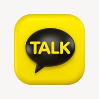 KakaoTalk icon for social media in 3D design psd. 25 MAY 2022 - BANGKOK, THAILAND