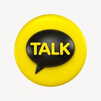 KakaoTalk icon for social media in 3D design psd. 25 MAY 2022 - BANGKOK, THAILAND