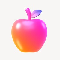 Apple icon, 3D gradient design psd