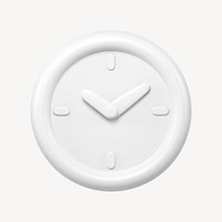 Clock icon, 3D minimal illustration psd