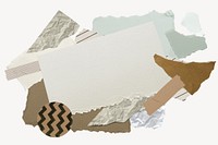 Abstract frame background, ripped paper collages psd