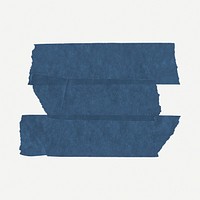 Blue washi tape sticker, journal collage element psd