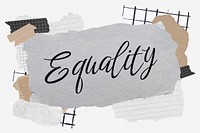 Equality word typography, aesthetic paper collage