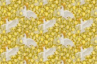 Cockatoos lemon pattern background, famous Maurice Pillard Verneuil artwork remixed by rawpixel vector