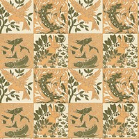 Exotic animal pattern background, Maurice Pillard Verneuil artwork remixed by rawpixel vector