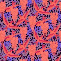 Exotic bird pattern background, Maurice Pillard Verneuil artwork remixed by rawpixel vector